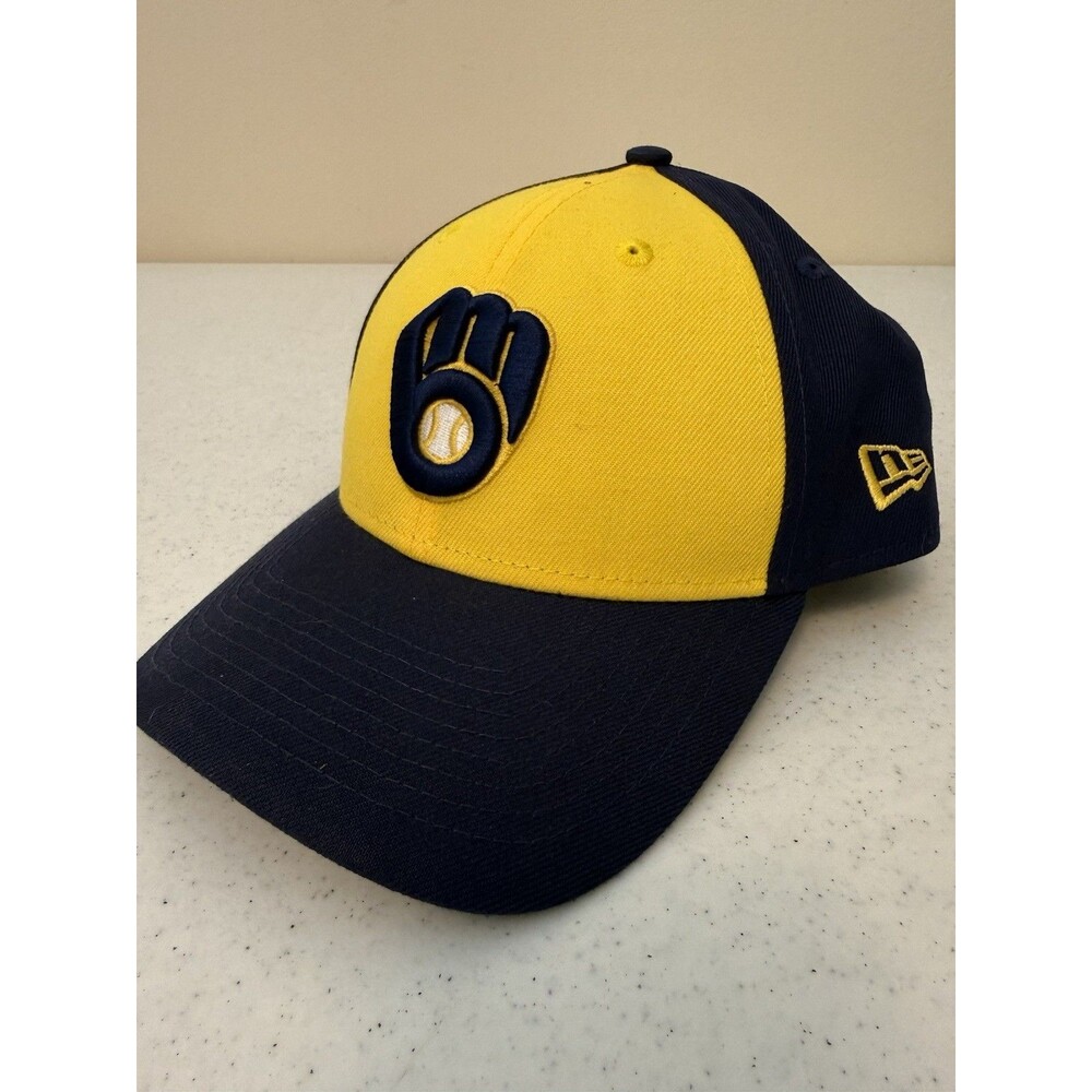 Milwaukee Brewers Hat Adult Blue Yellow Strap Back Cap New Era 9Forty MLB